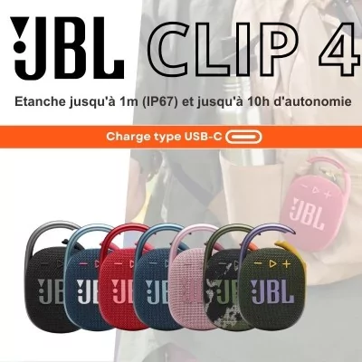 Enceinte Bluetooth - JBL Clip 4 - allintech