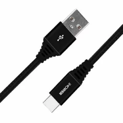 Câble en nylon 1,5 mètres - USB-A vers USB-C - IHOWER H001 - allintech.fr - NOIR