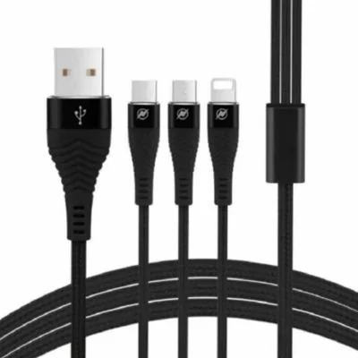 Cable e nylon USB-A vers Lightning / Micro usb / Type-c - (3 en 1) - IHOWER H320 - allintech.fr