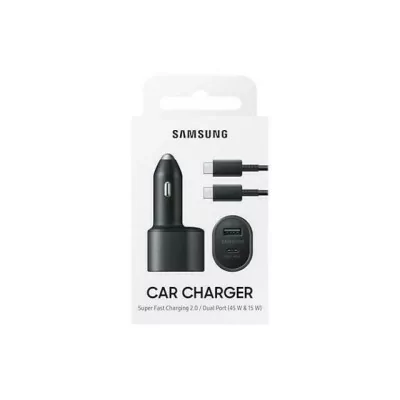 Chargeur voiture Dual Port USB-A (15W) + USB-C (45W) + Cable USB-C vers USB-C - SAMSUNG EP-L5300 - allintech.fr
