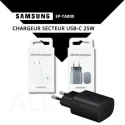 Chargeur rapide Usb Type C 25W blanc original Samsung EP-TA800