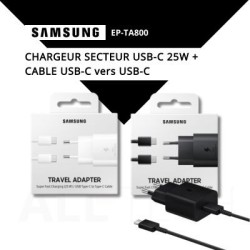 Chargeur secteur USB Type C 25W Fast Charge Original Samsung Noir